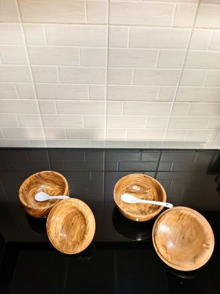 Ciotola contenitore zuccheriera in legno di ulivo