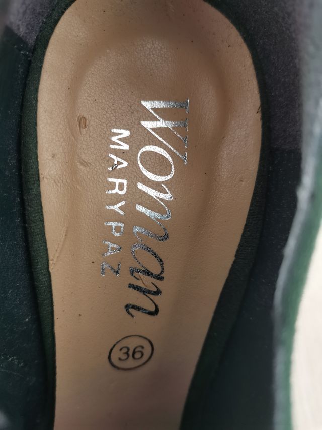 Zapatos tacón color verde N36. Marypaz
