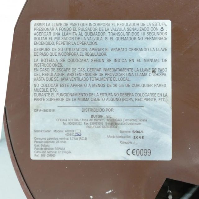 Stufa a gas Butsir 403-C