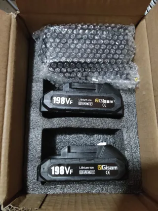 Amoladora + 2 baterías + cargador + caja regalo