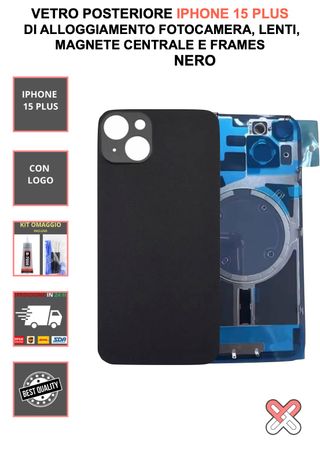 VETRO POSTERIORE COMPLETO PER IPHONE 15 PLUS