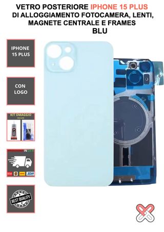 VETRO POSTERIORE COMPLETO PER IPHONE 15 PLUS