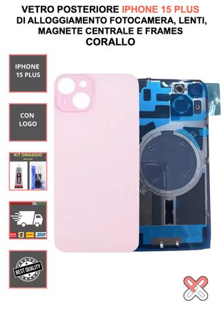 VETRO POSTERIORE COMPLETO PER IPHONE 15 PLUS