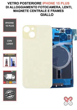 VETRO POSTERIORE COMPLETO PER IPHONE 15 PLUS