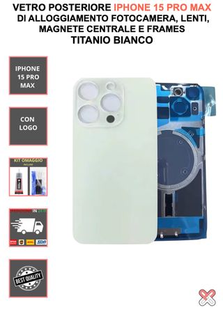 VETRO POSTERIORE COMPLETO PER IPHONE 15 PRO MAX