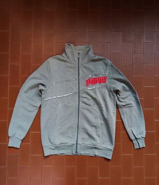 Puma felpa uomo con zip taglia S grigio