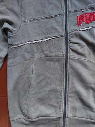 Puma felpa uomo con zip taglia S grigio