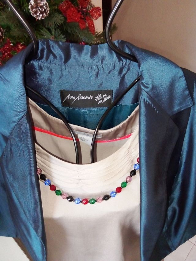 Bolero de cerimónia Azul S-36