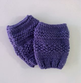 Guantes mitones tejidos a mano