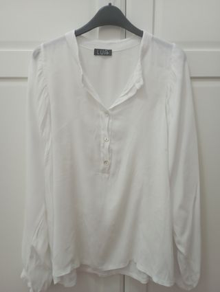 Blusa blanca manga larga