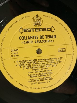 Collantes de Terán Cantes caracoleros LP