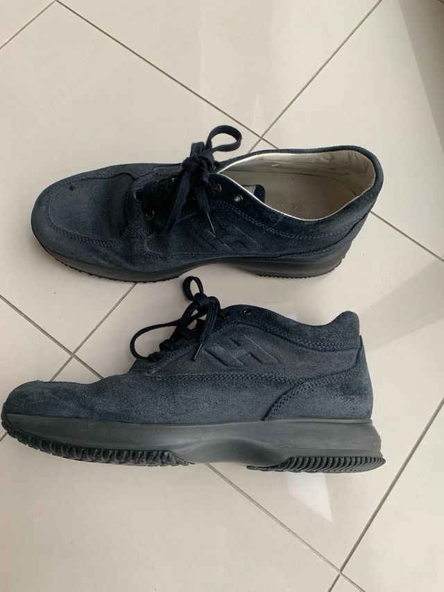 Hogan sneakers blu 42,5 scamosciato