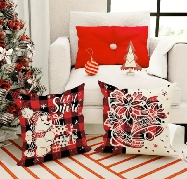 Lote 4 capas de almofada 40x40cm. Motivos Natalinos