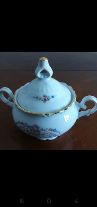 Juego completo de té de porcelana fina de cristal