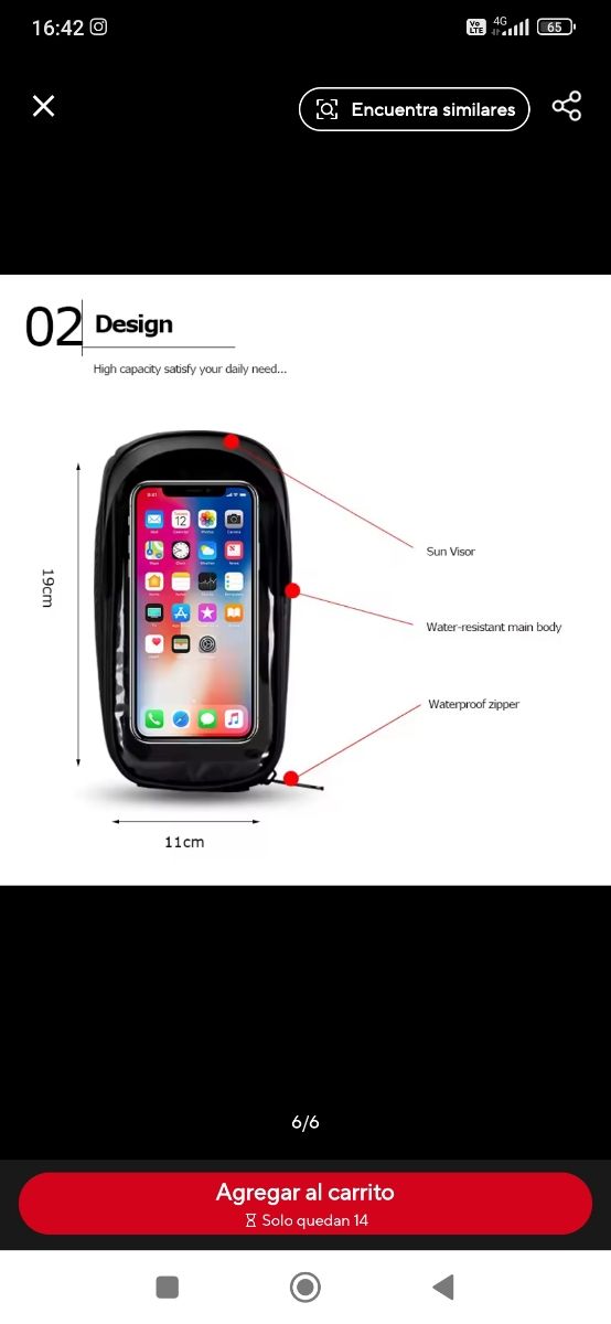 Funda móvil manillar bicicleta