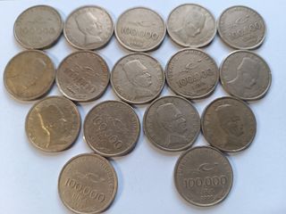 32 Monedas 100 Bin liras turcas antiguas (100.000)