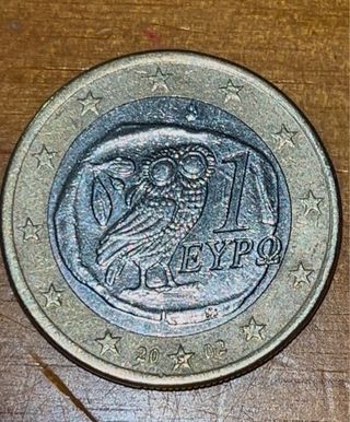MONEDA 1€ BÚHO CON S