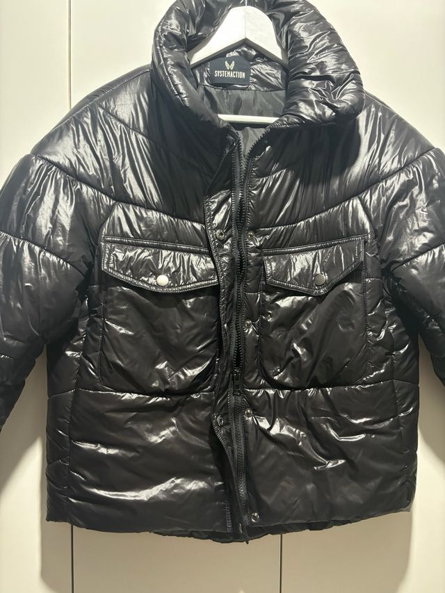 Abrigo acolchado brillante S