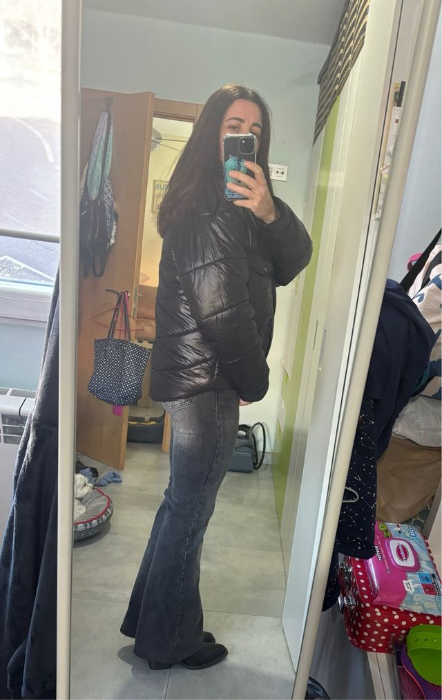 Abrigo acolchado brillante S