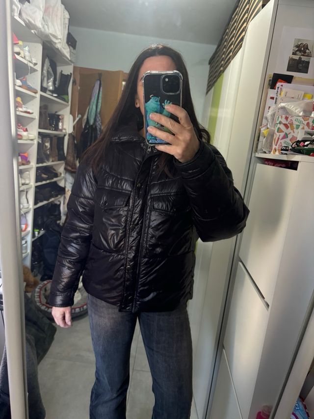 Abrigo acolchado brillante S