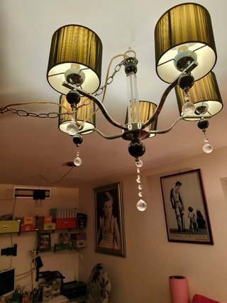 Vendo lámpara de cromo y cristal