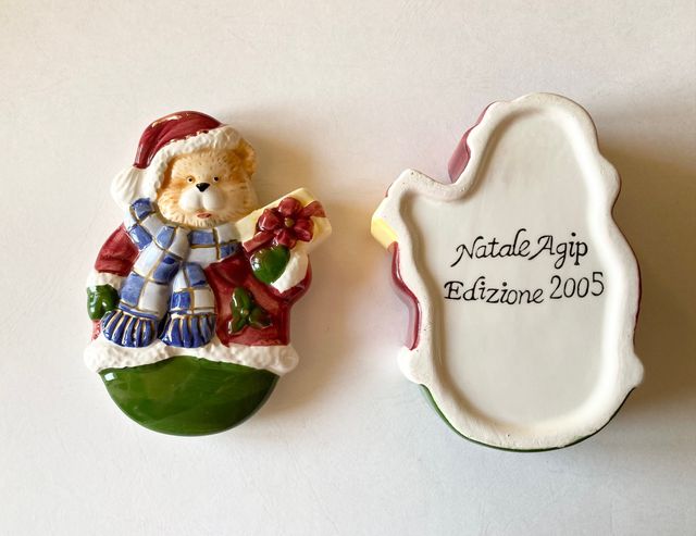 Set di 2 Portacandele e Scatola Babbo Natale Agip