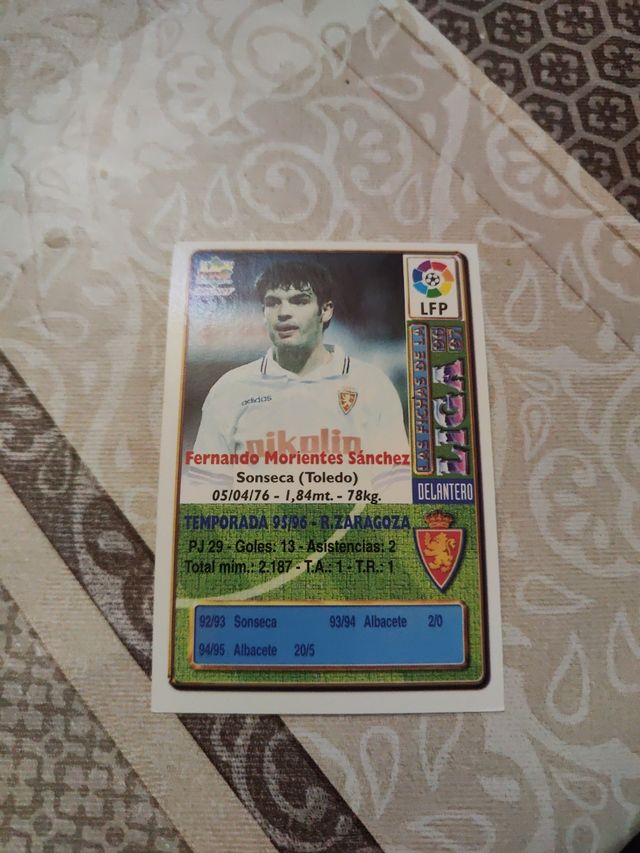 Cromo Morientes R. Zaragoza 96/97