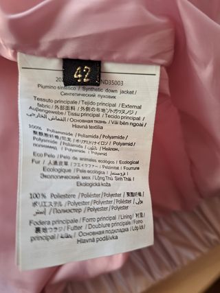 Chaqueta de plumón sintética 