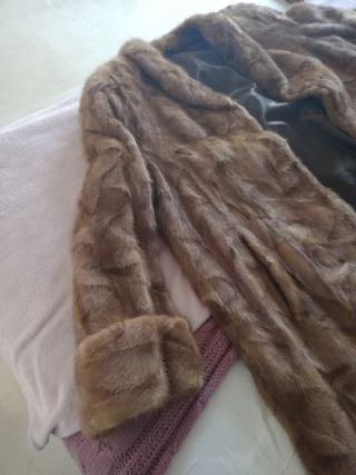 Abrigo 3/4 piel natural