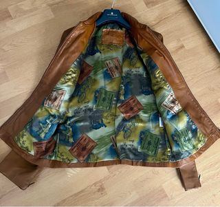 Cazadora cuero camel Alma Ducal 42