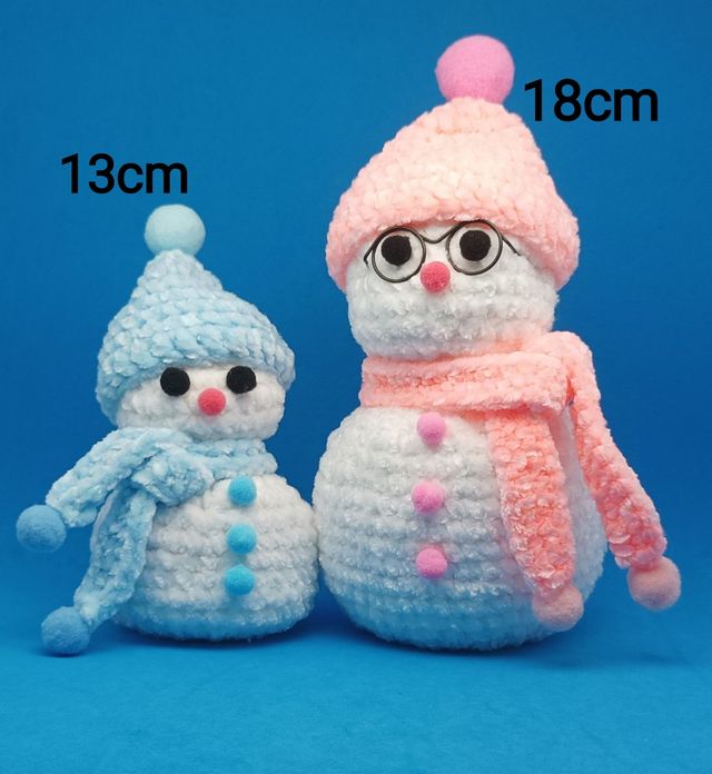 Set 2 muñecos de nieve de ganchillo 