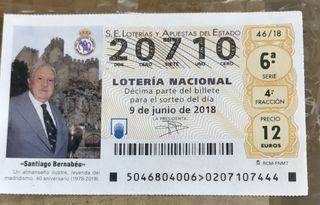 Decimo loteria colec Santiago Bernabeu