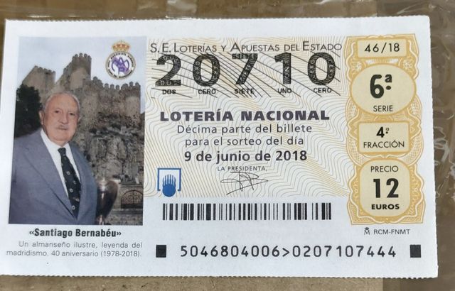 Decimo loteria colec Santiago Bernabeu