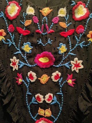 Blusa de Tirantes de Plumeti Negra 