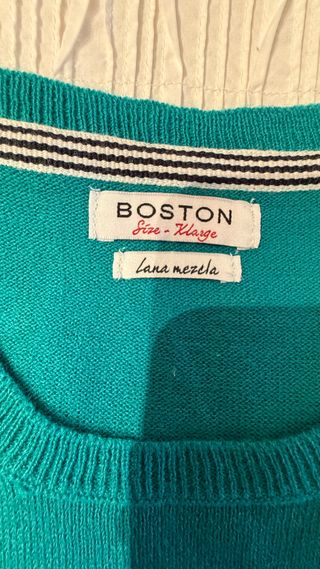 Jersey lana Boston de color verde talla XL