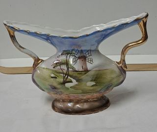 Vaso decorato in ceramica italiana vintage Conti E