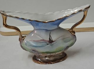 Vaso decorato in ceramica italiana vintage Conti E