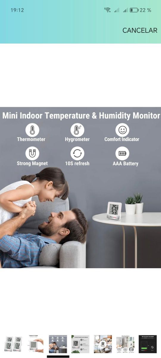 Confezione da 4 Misuratori digitali di temperatura e umidità