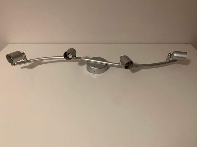 Lámpara techo cuatro focos aluminio GU10