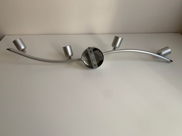 Lámpara techo cuatro focos aluminio GU10