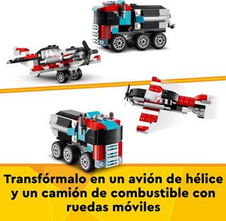 LEGO 31146 3en1 Camión Helicóptero Avión Coche SUV