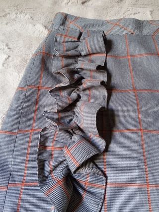 Falda de cuadros de cintura alta