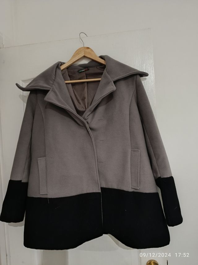 Abrigo gris negro S