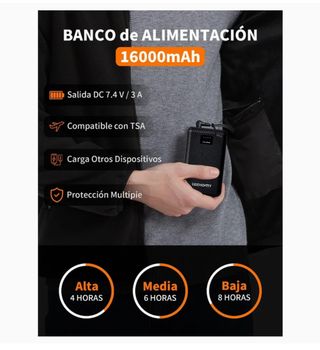 Chaqueta calefactable batería 16000mah.