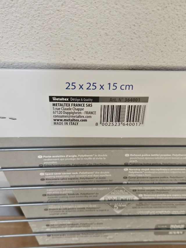 Metaltex Boxe Mensola Angolare 2 Piani