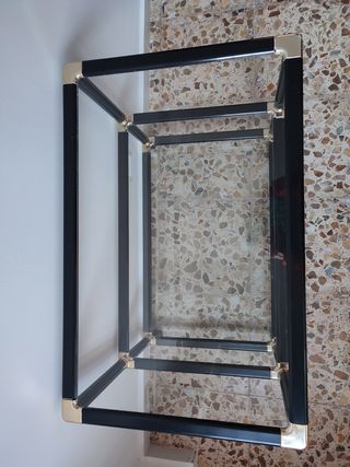 Mueble auxiliar de cristal con ruedas