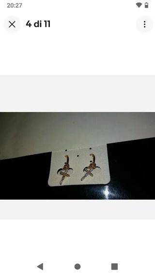 D65 orecchini cerchietto croce uomo