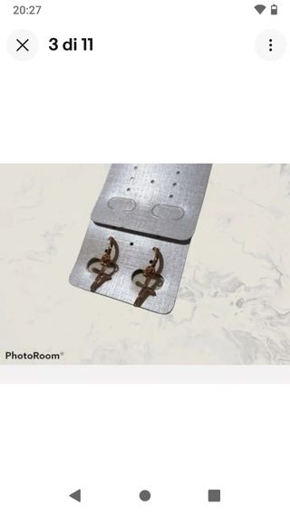 D65 orecchini cerchietto croce uomo