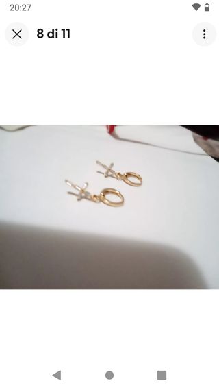 D65 orecchini cerchietto croce uomo