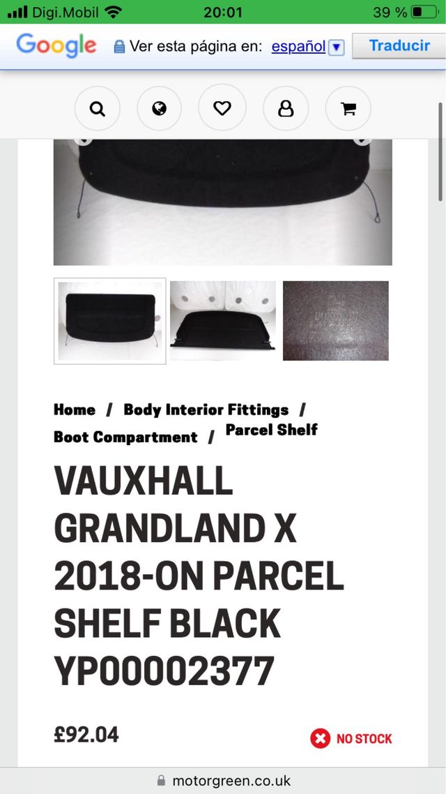 Bandeja maletero opel grandland X